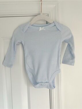 Shabby Chic light blue long sleeve onsie 0-3m new without tags